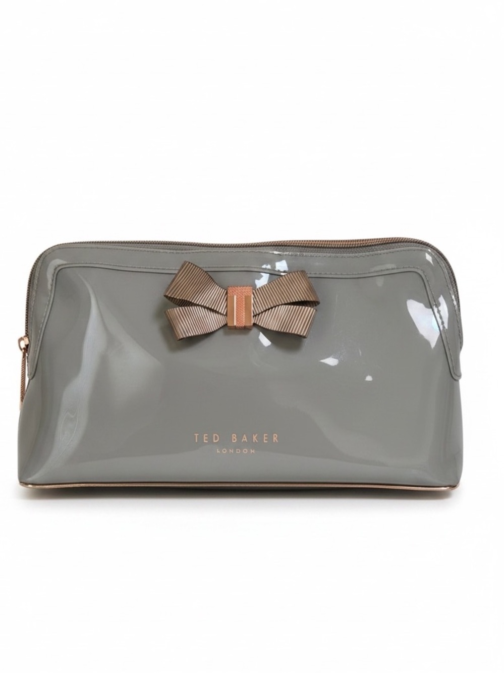 Ted Baker Glossy Bow Cosmetic Clutch Toiletries Tech Travel Bag Zip Pouch MakeUp